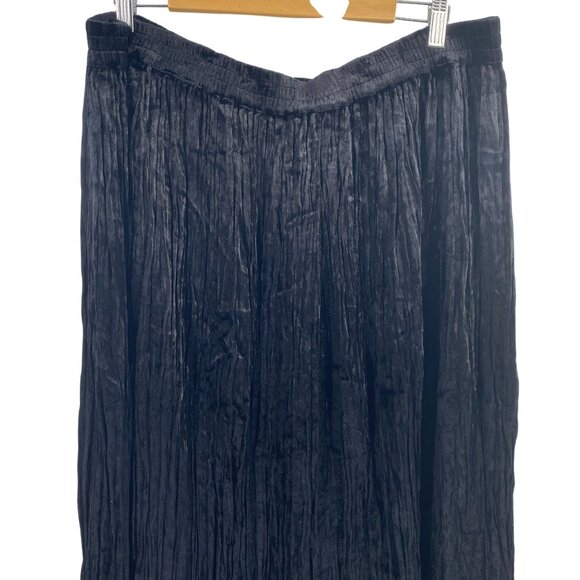 Vintage Khaki Rose Lady velvet broom skirt size 2X Goth emo Black maxi - Picture 2 of 8